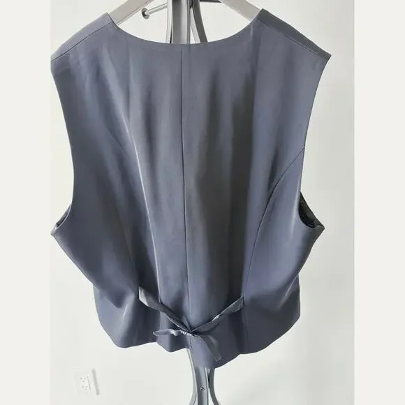 Curvy Plus Women's Black Sleeveless Blazers Open Front Casual Vests - Picture 5 of 8